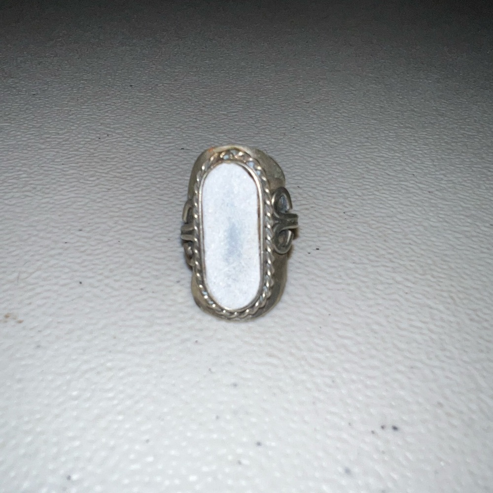 Elegant Silver Ring with White Stone